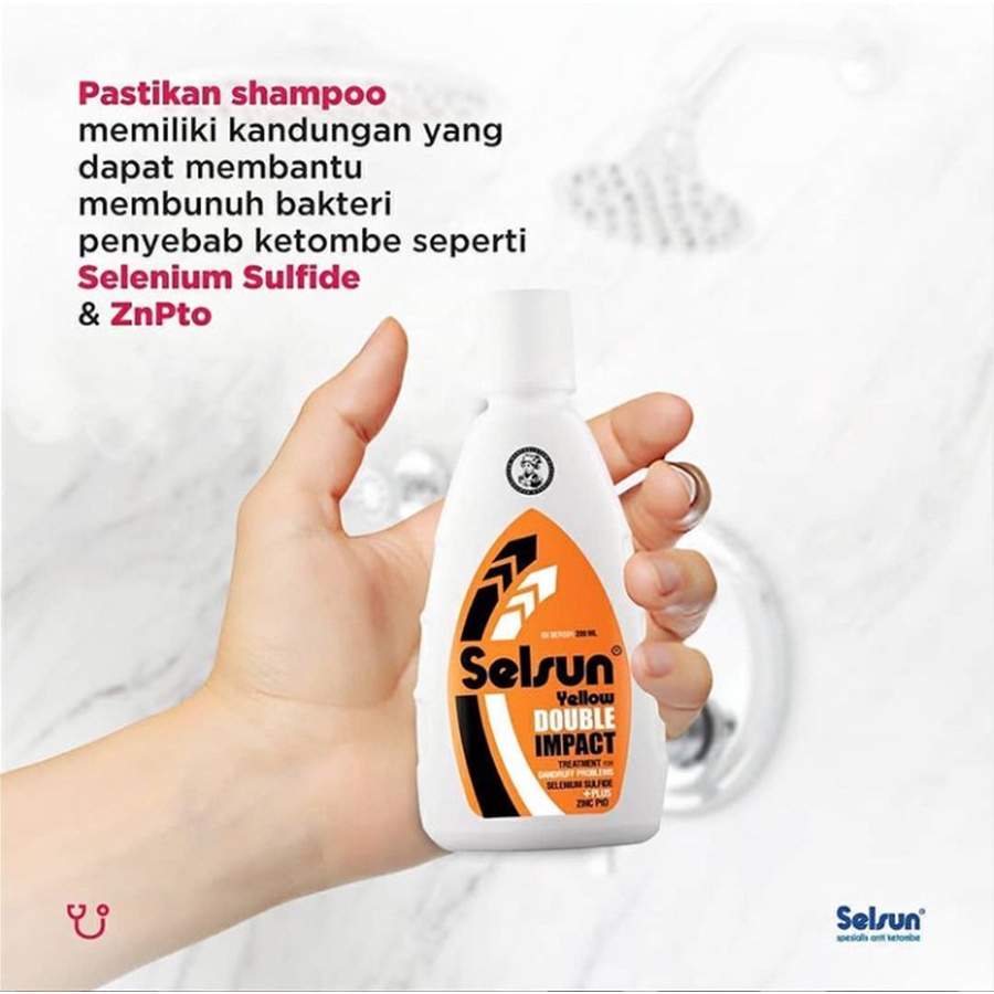 Shampoo Selsun Yellow Double Impact Treatment Anti Ketombe &amp; Gatal