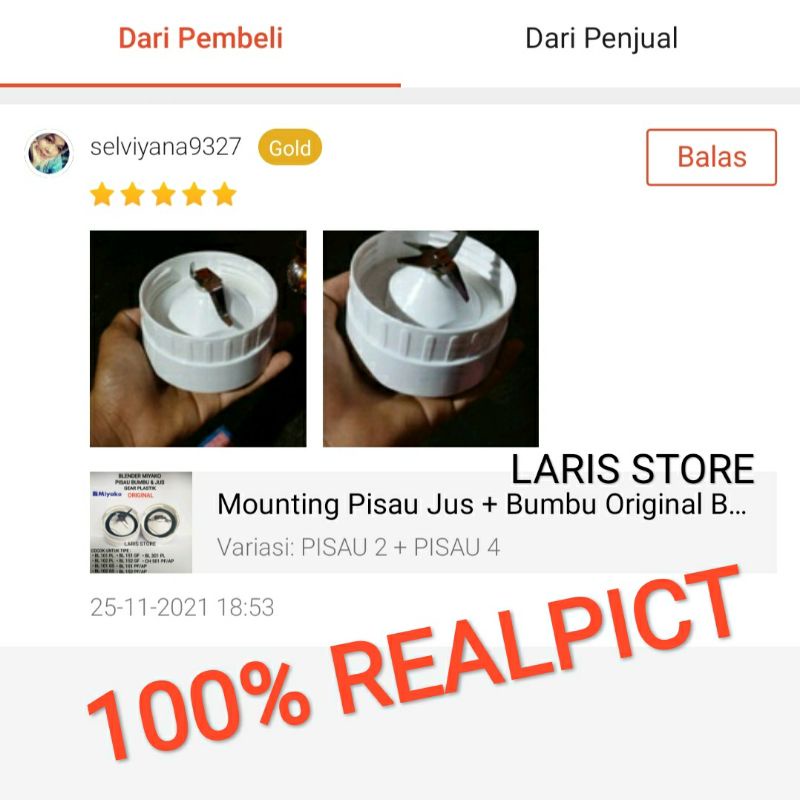 Mounting Pisau Jus + Bumbu Original Blender Miyako Gear Plastik BL 101 PL / BL 102 PL / BL 101 GS / BL 102 GS / BL 151 GF / BL 152 GF / BL 151 PF/AP / BL 152 PF/AP / BL 301 PL / CH 501 PF/AP