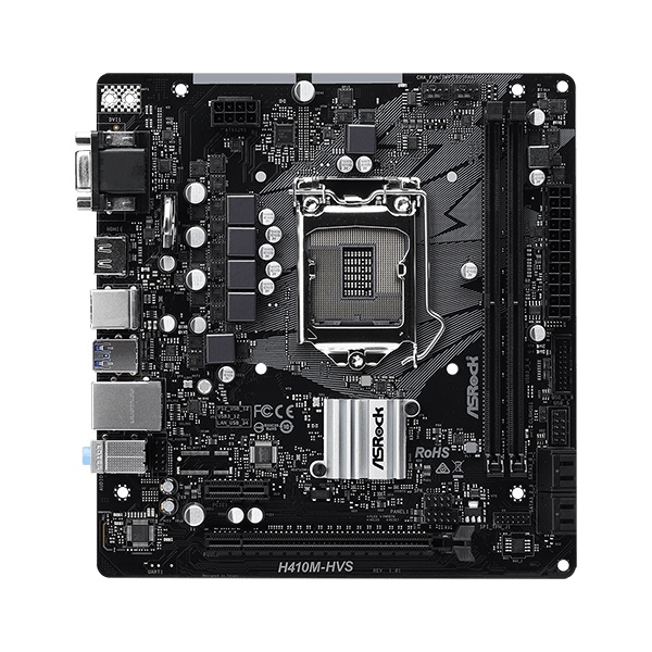 MOTHERBOARD ASROCK H410M-HVS H410M HVS LGA1200, H410, DDR4, USB3.2, SATA3