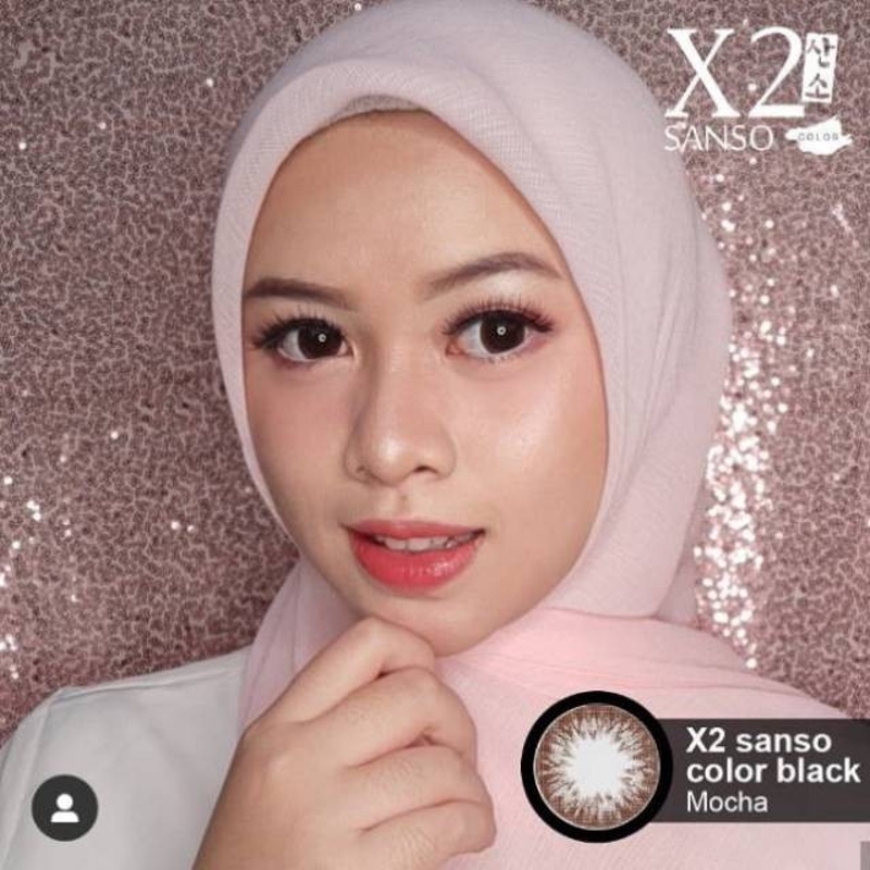 Softlens Sanso Black X2 Gratis Minus Normal Mocha Espresso Ebony Demodas Glasses Soflen Kontak Lens Lensa Kontak