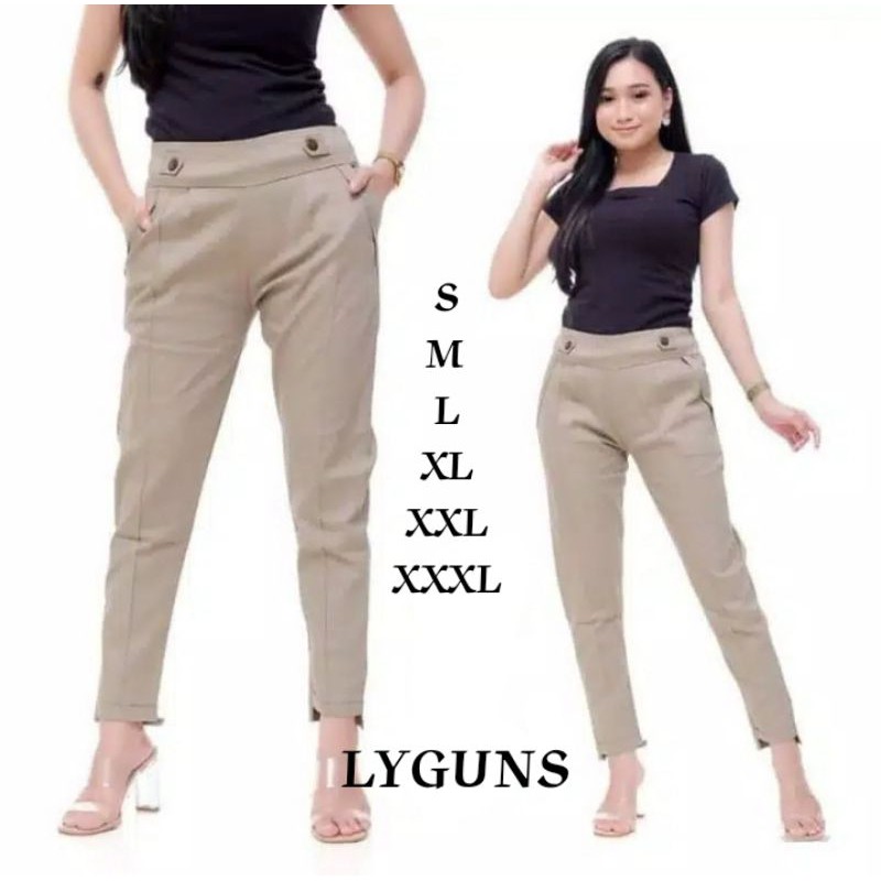 Lyguns Celana Chinos Chino Wanita Bahan Panjang Tebal Lyguns Celana Chinos Chino Wanita Bahan Panjang Tebal