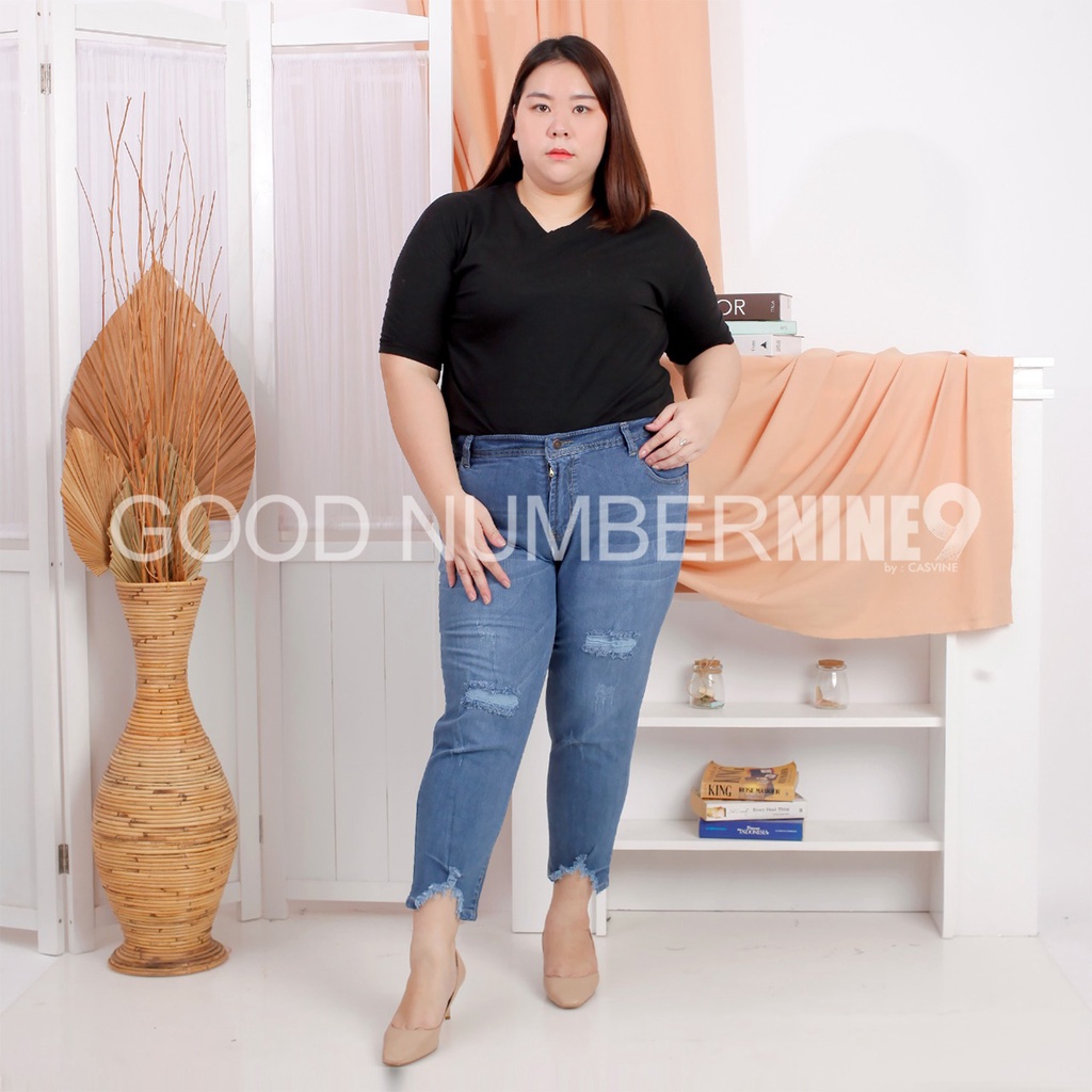 CELANA JEANS GRISELLA SOBEK RIPPED DESTROY BIGSIZE JUMBO 127