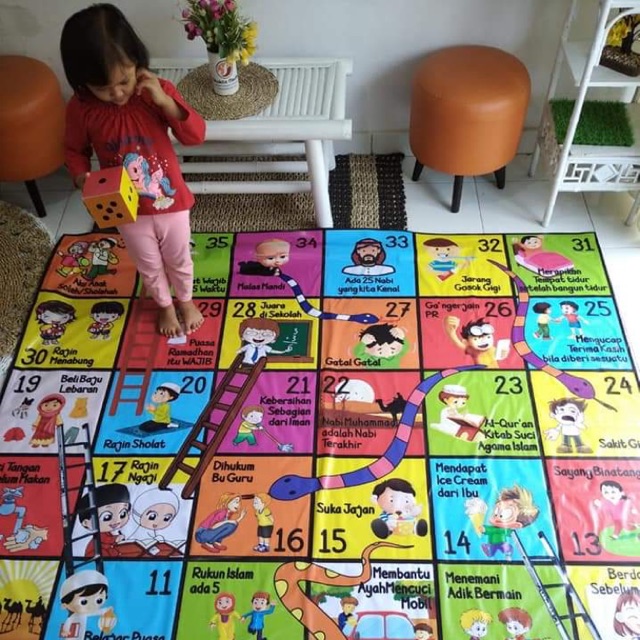 Ular tangga Jumbo Ulartangga raksasa Thema anak sholeh big ular tangga Karpet ulartangga