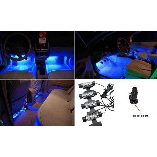 Cuci Gudang LAMPU LED KOLONG KABIN MOBIL INTERIOR DASHBOARD FOOTSTEP MOBIL ISI 4PC