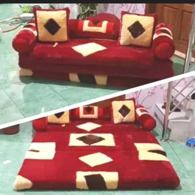 KASUR LIPAT BUSA INOAC/SOFABED KARAKTER BULU RASFUR HALUS TEBAL 10CM