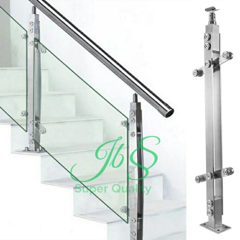 Tiang Railing Tangga Kaca ZZ Stainless steel 304