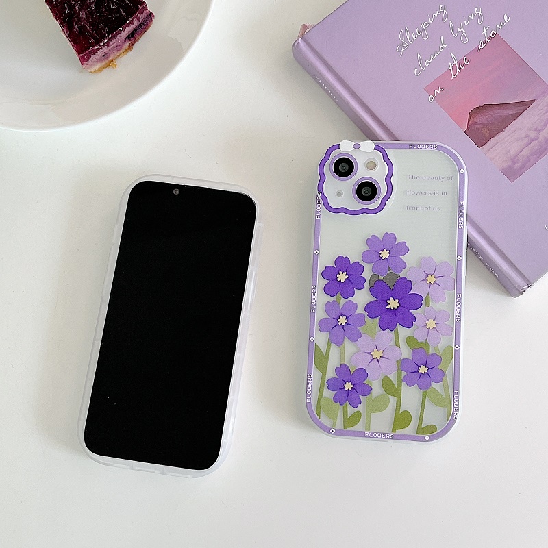 Soft Case Pelindung Kamera Anti Jatuh Motif Bunga Warna-Warni Untuk iPhone 13 Pro MAX 11 12 X XR XS MAX