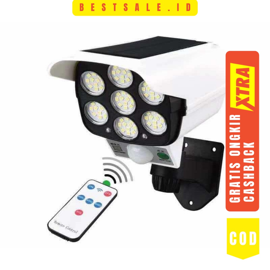 Lampu Solar Dinding 77 LED Anti Air - Lampu Tenaga Surya Sensor - SOlar Motion   Sensor Model CCTV