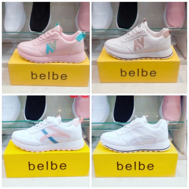 sepatu belbe original impor,sneakers cewek trendy,sepatu wanita outdoor,sepatu putih