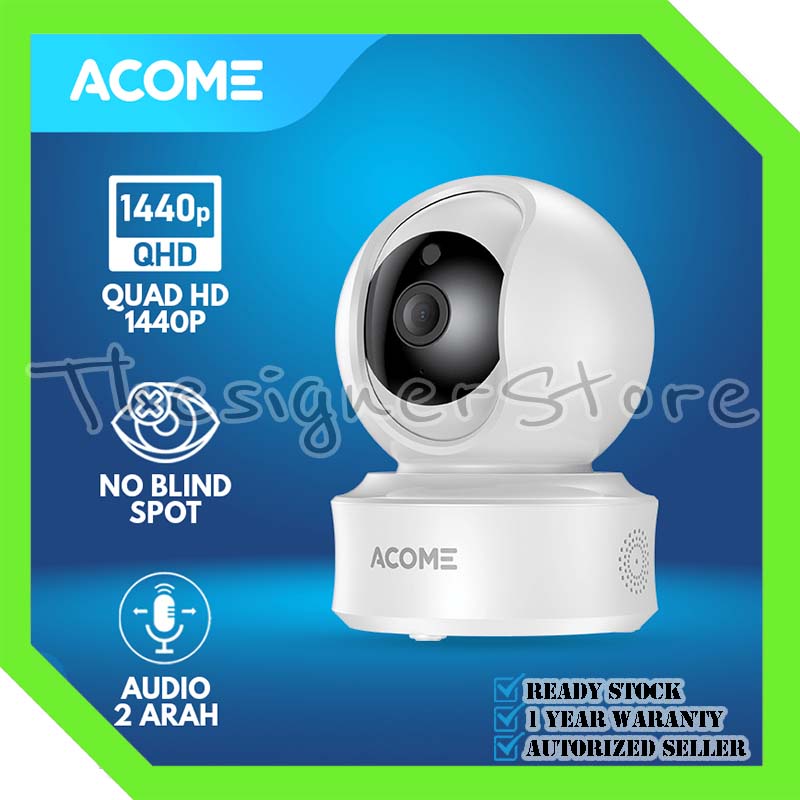 ACOME Smart CCTV Camera Audio FULL HD 1440P 4MP No Blind Spot 2 Arah Dalam Ruangan Garansi Resmi APC03