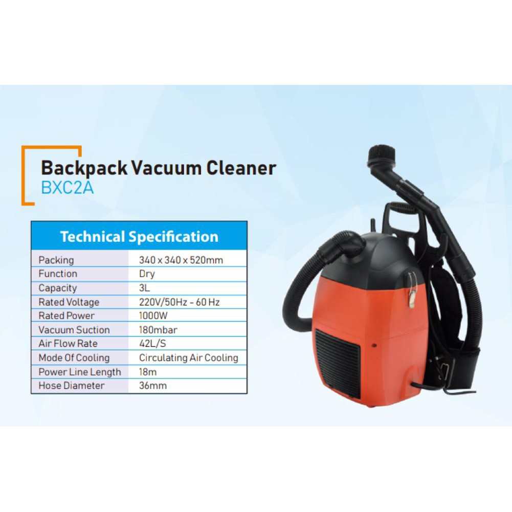 Vacuum Gendong Ransel 3L / Back pack Vacuum Cleaner With Ametek motor Backpack