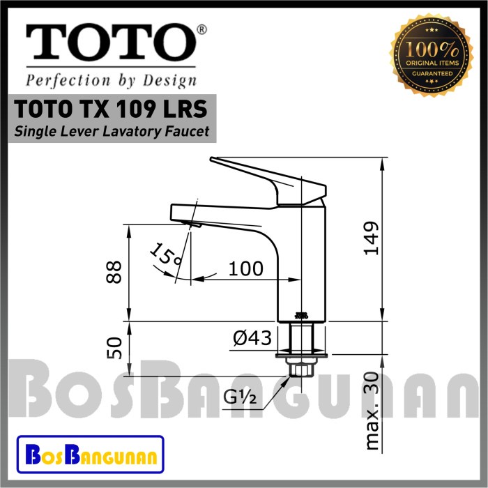 T.Lillie - Kran Wastafel Toto Tx109Lrs / Keran Wastafel Toto Tx 109 Lrs