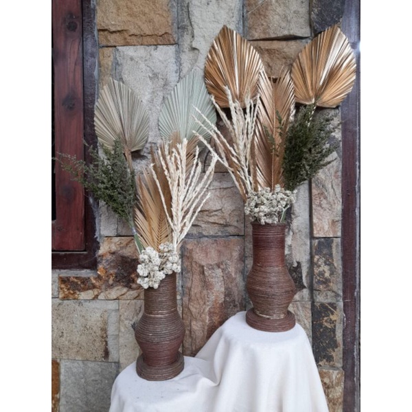 hiasan meja bunga kering aesthetic