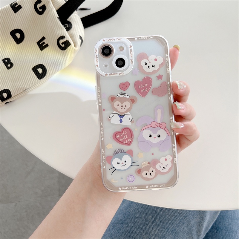 Soft Case Silikon Transparan Motif Duffy Bear Untuk Iphone 13 12 11 Pro X XS Max XR 7 8 Plus SE