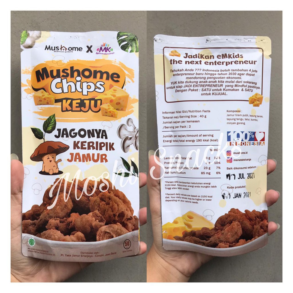 Keripik Jamur Tiram Crispy 50gr Mushome Chips Mucy Rasa Keju Halal / Kripik Jamur Krispi