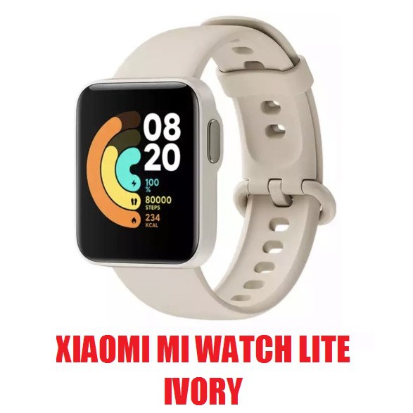 XIAOMI Redmi Mi Watch Lite SMARTWATCH GPS SMART WATCH JAM TANGAN PINTAR SPORT MI BAND MIBAND 4 5 6-MI WATCH LITE IVORY