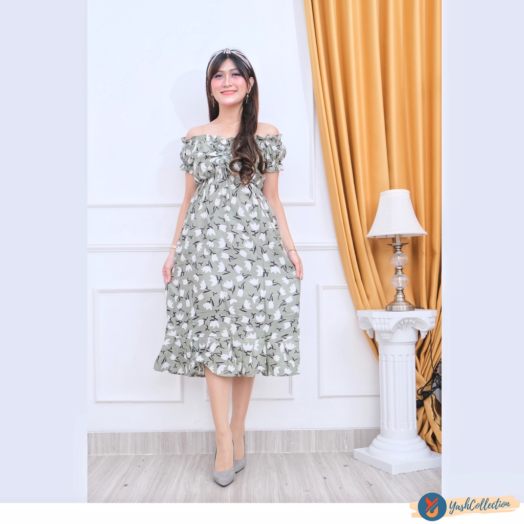 YashCollection Daster Casandra Daster Kekinian Fit XL-Casa Naura Olive