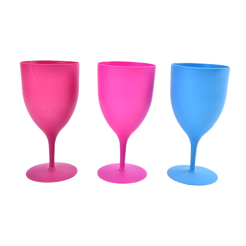 6 Pcs / set Gelas Wine Cocktail Champagne Goblet Bahan Plastik Buram Untuk Pesta Bar