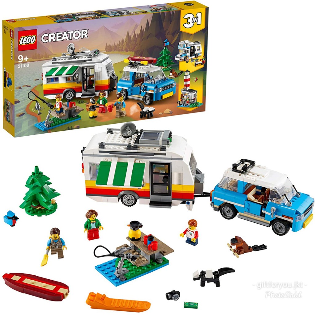 Lego Creator 3in1 Caravan Family Holiday Toy Mainan Bricks Terlaris Mobil Original No. 31108