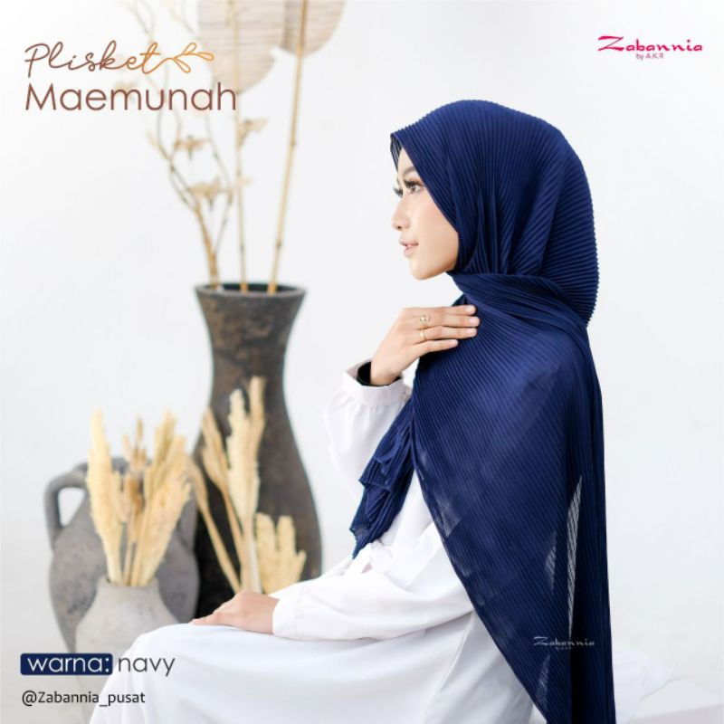 HIJAB PASHMINA PLISKET FULL  MAEMUNAH || ORI ZABANNIA