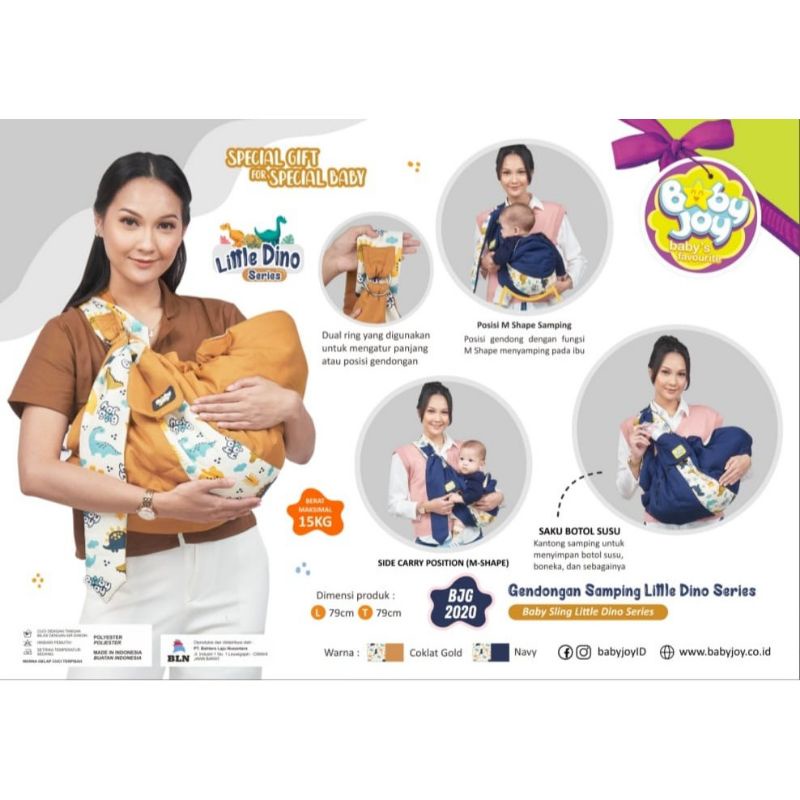 BABY JOY-GENDONGAN BAYI SAMPING BABY JOY LITTLE DINO BJG 2020-GENDONGAN BAYI SAMPING