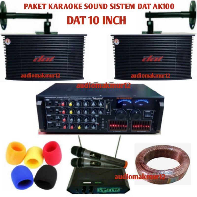 paket karaoke speaker pasif 10 inch dat ak100 original amplifier Weston sa5800 bluetooth
