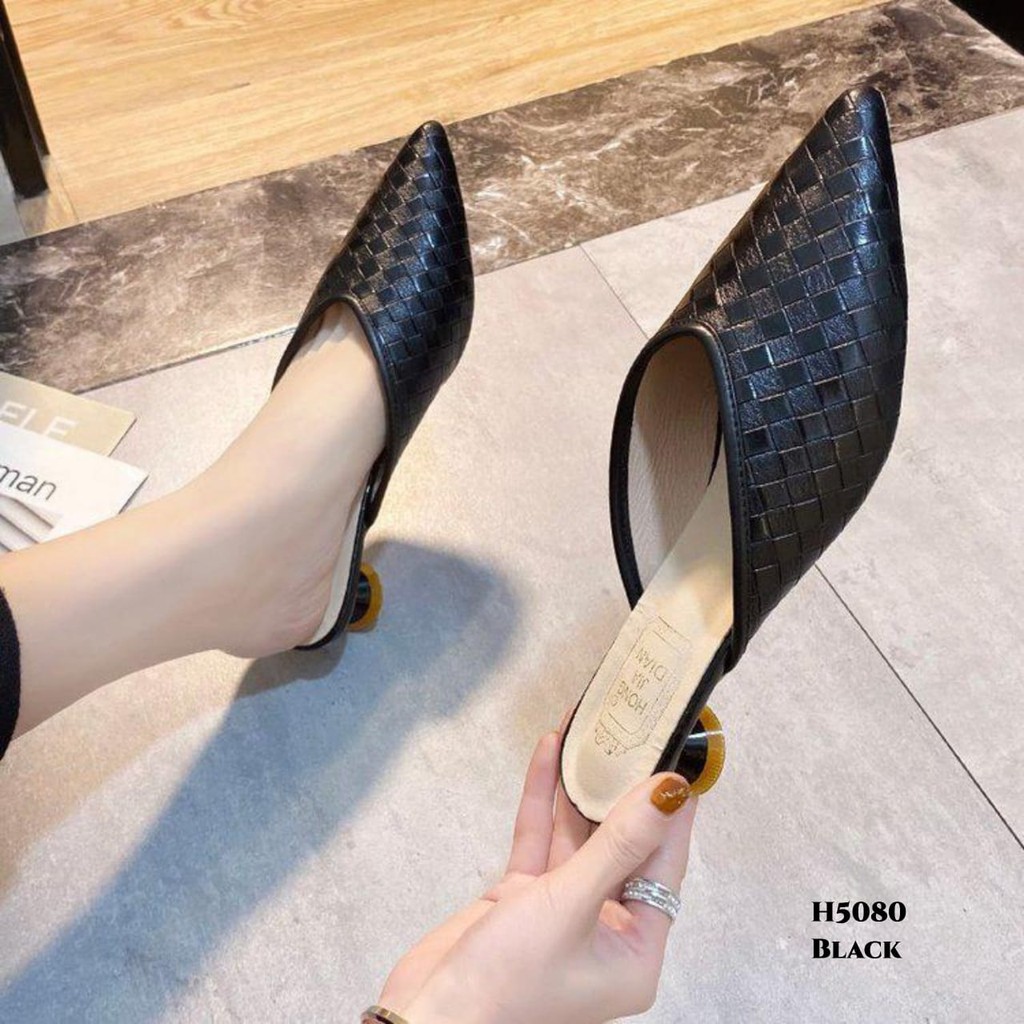 PRF RESTOCK Low Heels Slope Woven Fashion Korea H5080