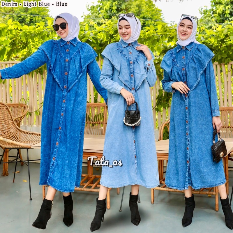TATAOS ORI XOXO RUBIA DRESS GAMIS RUFFLE JEANS IMPORT PREMIUM BUSUI KOREAN STYLE HITS KEKINIAN FS  B