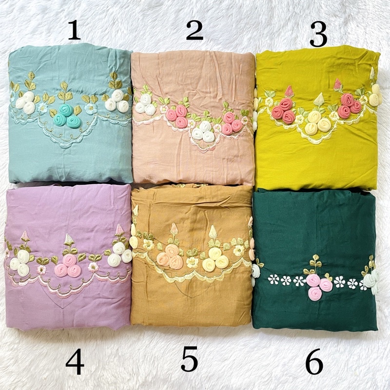 MUKENA BORDIR TILE TERUSAN LAJURAN KALUNG DEWASA RAYON PUTIH