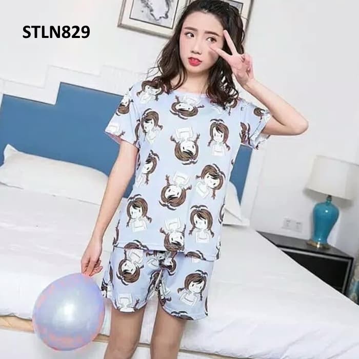 Baju Tidur Lengan Pendek Celana Pendek - Baju Tidur Wanita Remaja