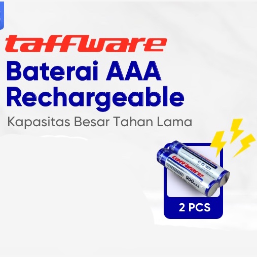 [PROMO] BATREI AAA A3 Taffware Doublepow Baterai A3 2pcs Batu Baterai AAA Rechargeable NiMH 900mAh 2 Pcs - White