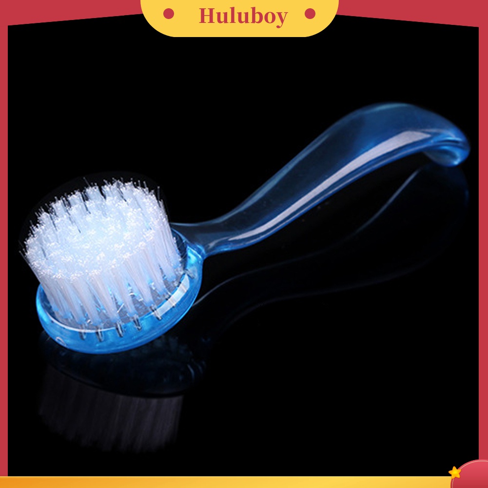 Huluboy Huluboy♡ 1pc Brush Pembersih Debu Kuku Kepala Bulat Gagang Panjang Bahan Plastik