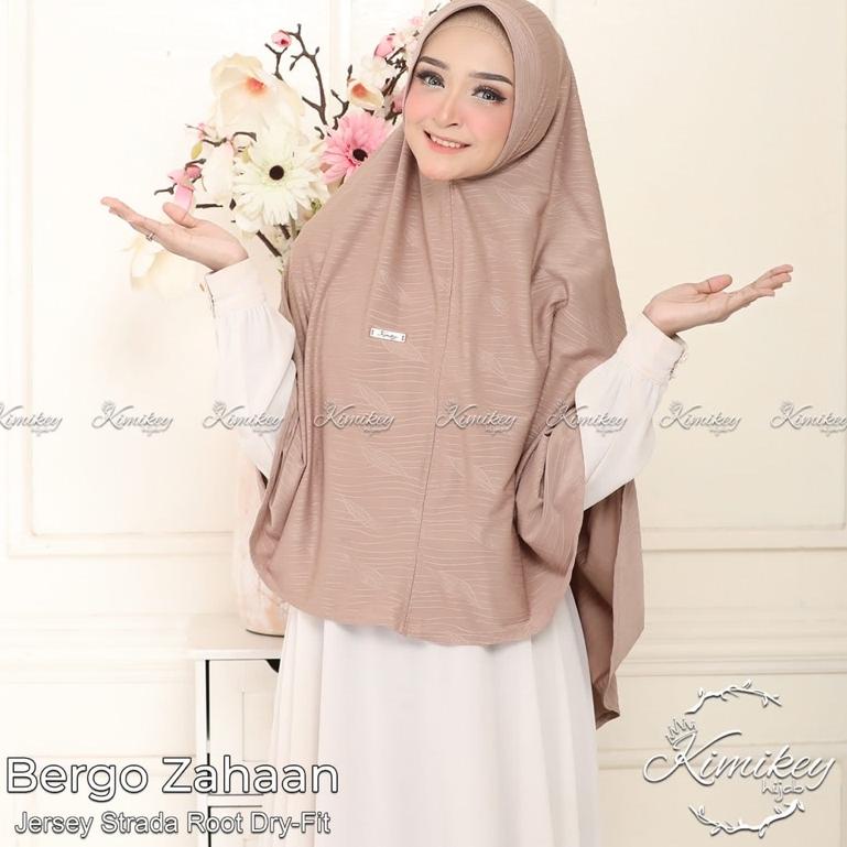 CKB.26Au22o– Bergo ZAHAAN Kimikey Hijab Khimar Jumbo Kerudung Instan Jersey Strada Root Dry Fit Moti
