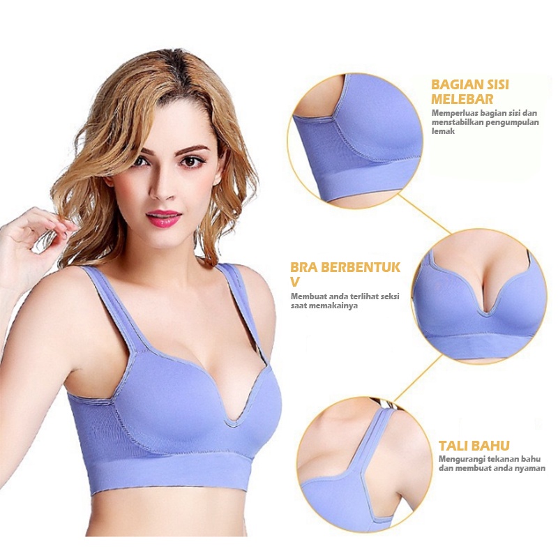 BRA WANITA SEAMLES 3D BRA UNDERWARE LADIES SPORT RUNNING BRAISE VEST TUBE TANPA KAWAT B21-RWJ