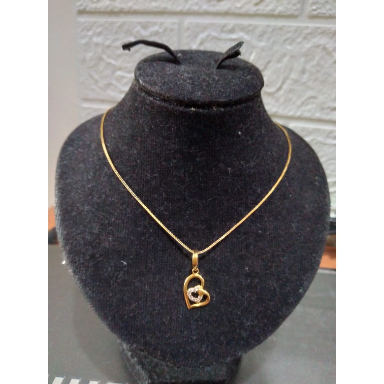 Kalung Liontin Permata Hati Emas Asli