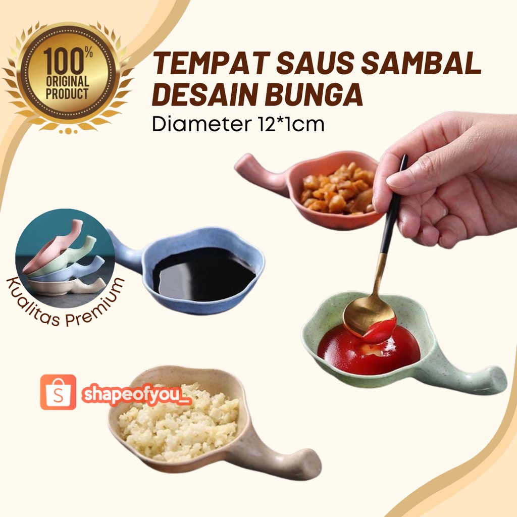 Tempat Saus Sambal Bunga Wadah Saos Bahan Jerami Piring Mangkuk Sambal Tebal Premium Wadah Sambal