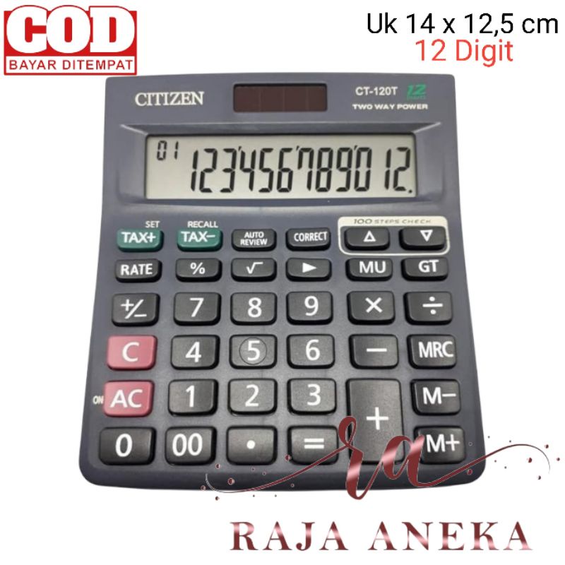 Kalkulator Citizen CT -120 T 12 Digit Termurah CT Citizen 120T CT 120T CT-120T Dagang Ukuran Besar