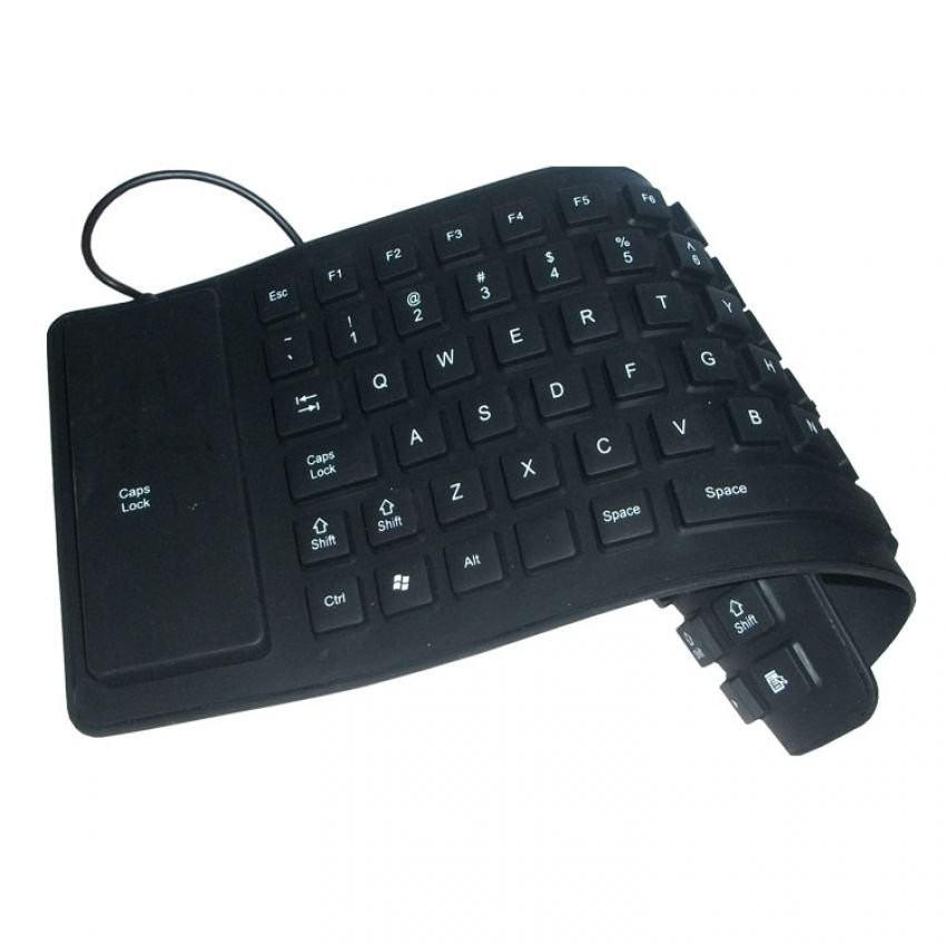 Trend-Keyboard Elastis USB 2.0 Keyboard Flexible Kabel Silicon Keyboard Lipat Waterproof Anti air Flexibel