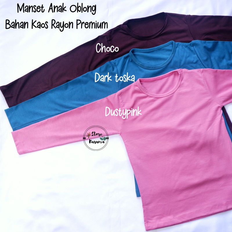 Manset Kaos anak size S umur 1-2tahun bahan kaos premium model krah oblong