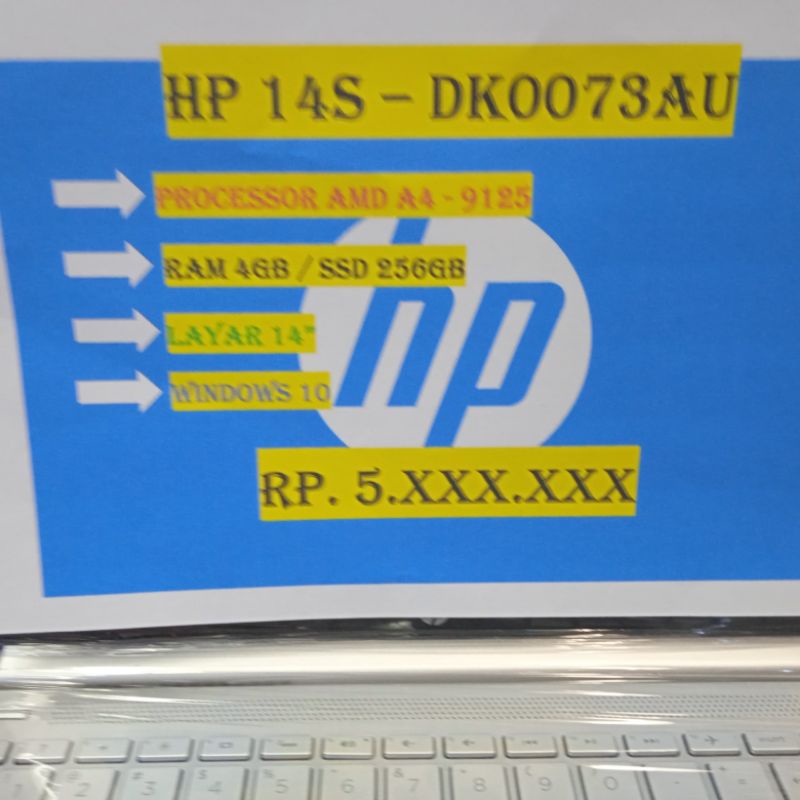HP 14S - DK0073AU AMD A4 9125 4GB SSD 256GB