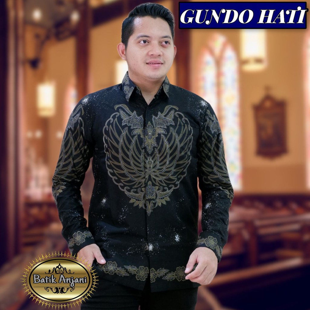 GURDO HATI ANJANI KEMEJA BATIK PRIA SOLO LENGAN PANJANG LAPIS FURING ATASAN BATIK PREMIUM MODERN KRESNA BAYUSUTA WIRYAWAN MAHKOTA HITAM PEKSI DONGKER SEKTI SELING ARINDA PRASTOWO KUNING KANGEN KAMULYAN LUHUR KHAYANGAN DIERJA  DRAJAT PERWIRA GITARJA VIJAY