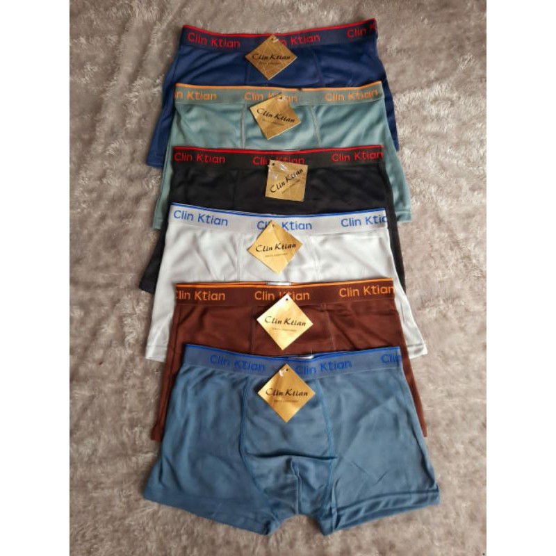 3 Pcs Celana Boxer Pria Clin Ktian - CD Boxer - Celana Dalam Laki Laki - Celana Pendek - Sguna 3 Pcs