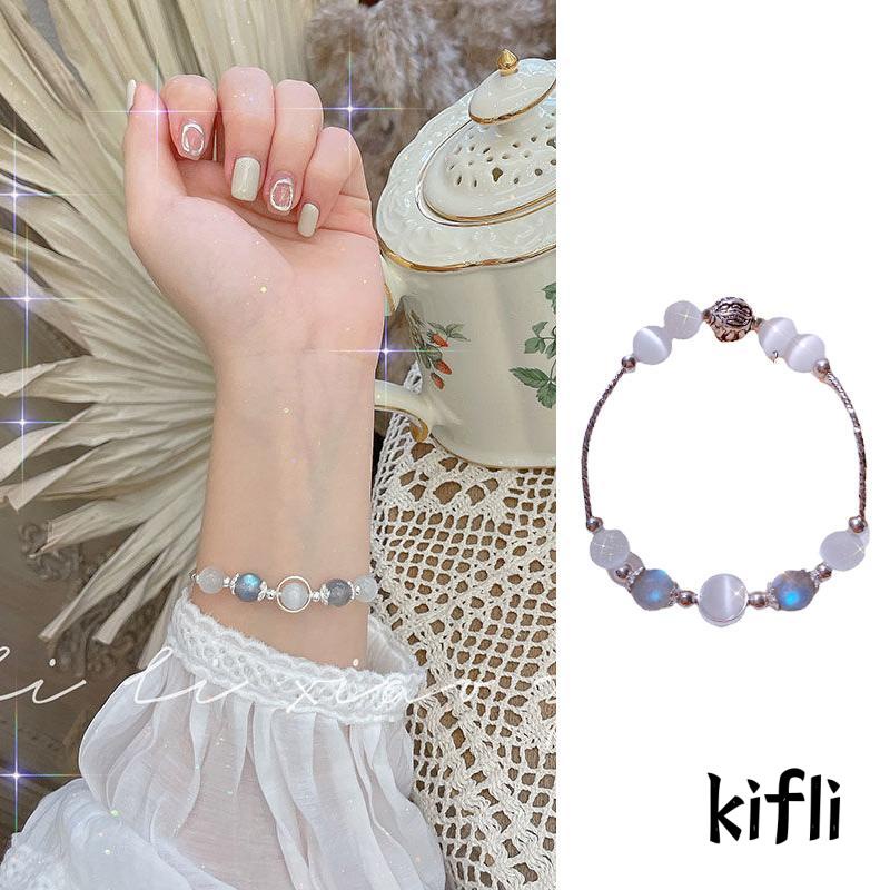 Gelang Batu Opal Moonstone Kristal Gaya Kuno Untuk Pria Dan Wanita