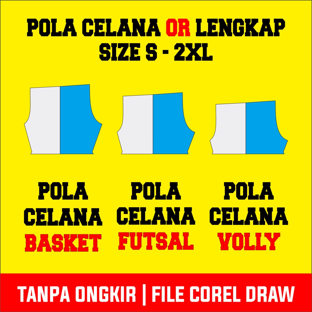 POLA CELANA JERSEY ( FUTSAL, VOLLY & BASKET )