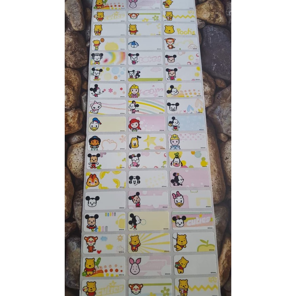 

Stiker label nama waterproof motif Disn3y CutieS