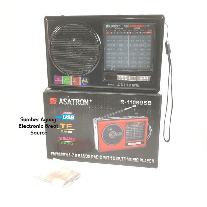 Speaker Radio Asatron R1106USB 1106 R1106 9Bands FM AM SW 1-7 USB MP3