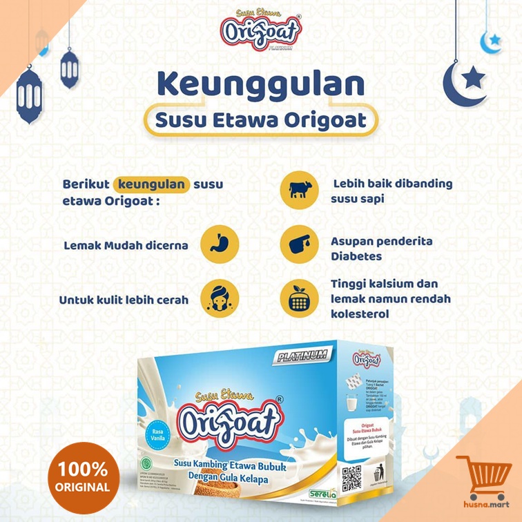 Susu Kambing Etawa Bubuk ORIGOAT Platinum Quality untuk Diabet Lambung Maag Pencernaan isi 10 sachet