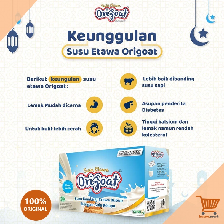 Susu Kambing Etawa Bubuk ORIGOAT Platinum Quality untuk Diabet Lambung Maag Pencernaan isi 10 sachet