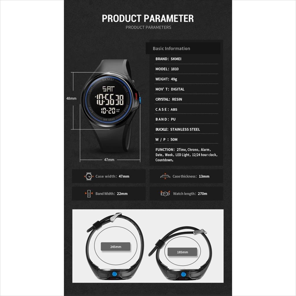 SKMEINDONESIA ™ • SKMEI 1810 ORIGINAL Jam Tangan Pria Rubber Digital