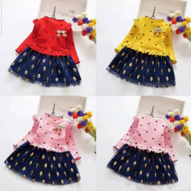 Baju impor dress gaun bayi anak perempuan pesta rok